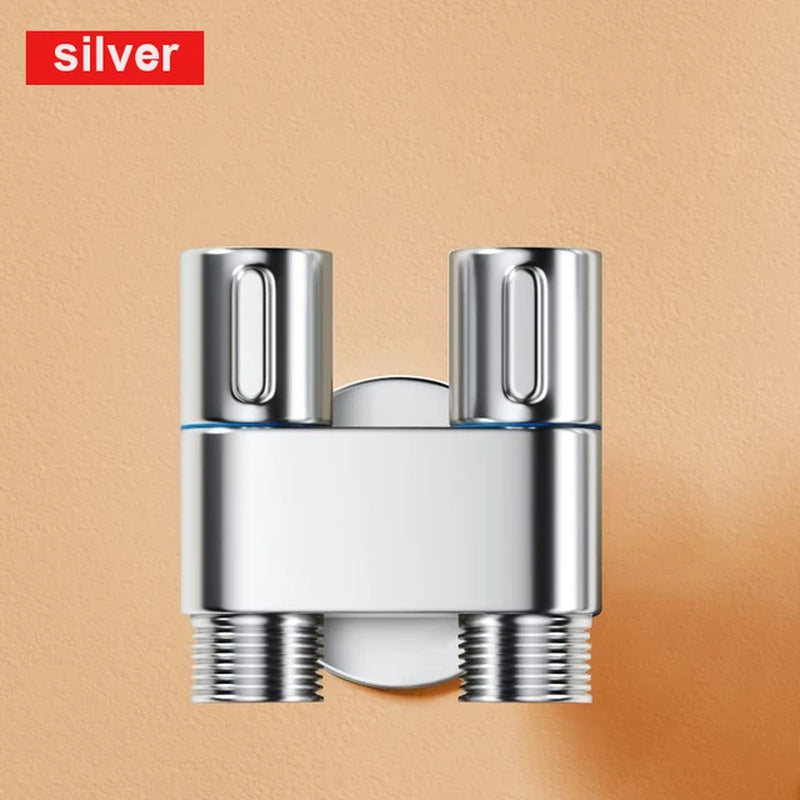 Hygienic Shower Toilet Bidet Sprayer Shower Head Double Outlet Angle Valve Wall-Mounted Double Outlet Bidet Toilet Accessories